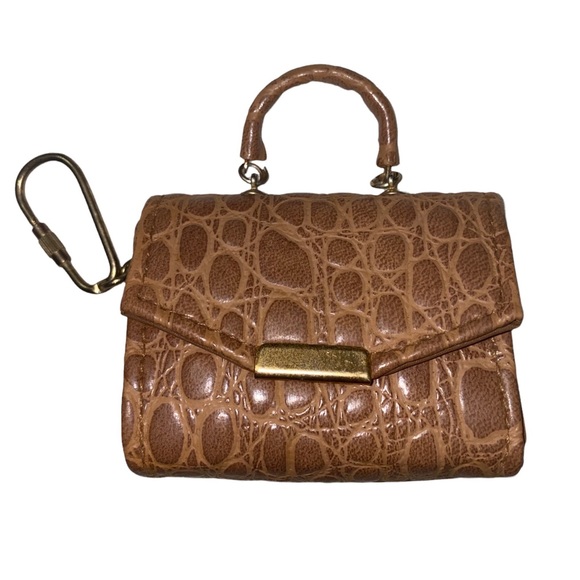 Vintage Roger Gimbel Accessories Pebbled Vegan Leather Mini Coin Purse Keychain - Picture 1 of 10